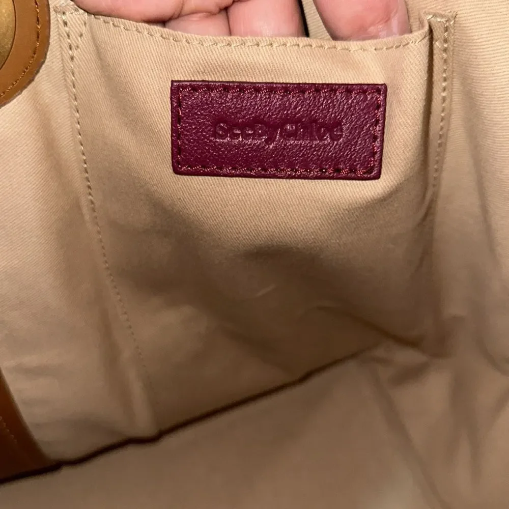 See by Chloe Gaia Colorblocked Suede Leather Oversized Hobo Bag in Sienna - Picture 14 of 16